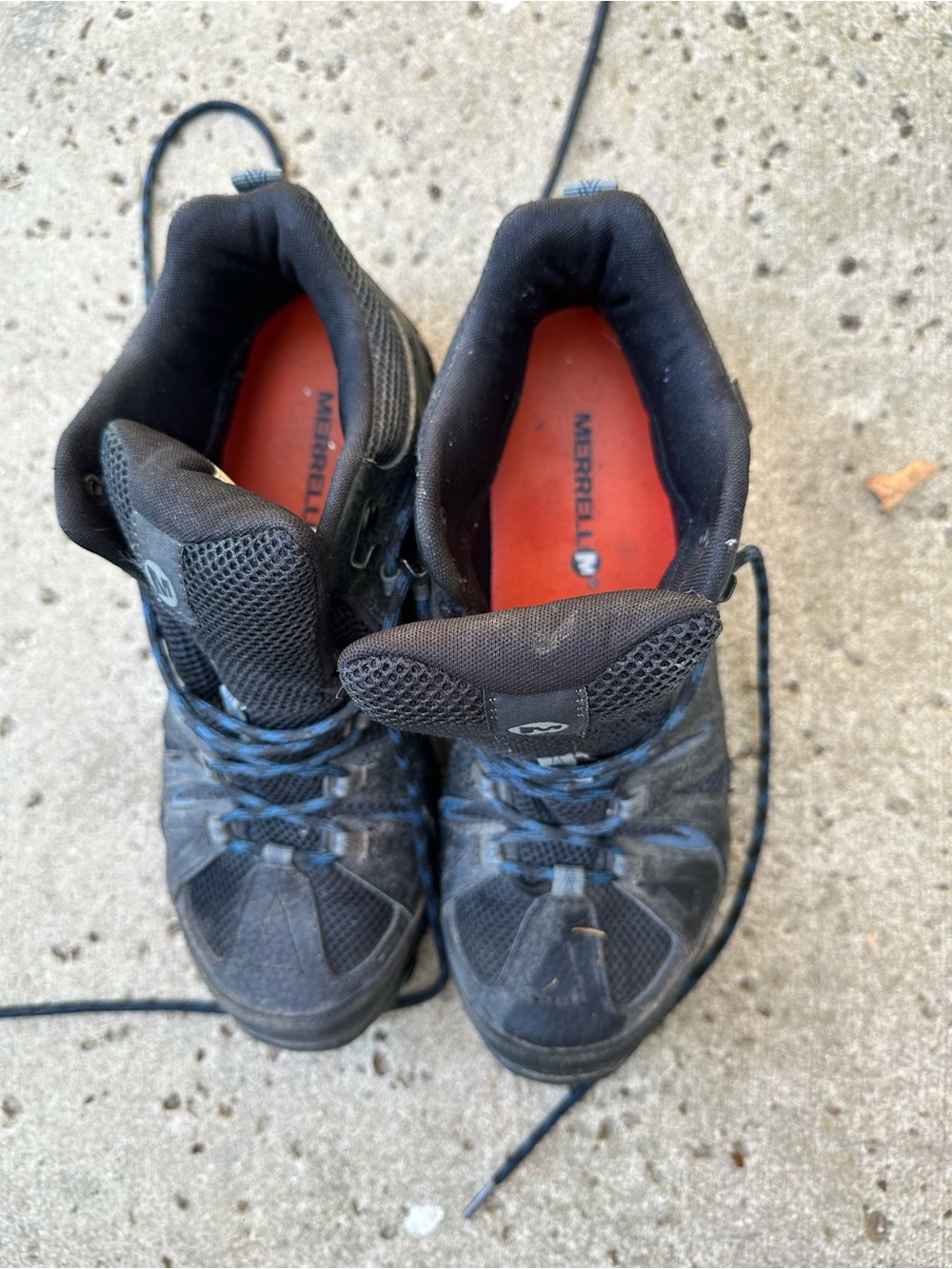 Merrell Men's Black and Blue Trail Boots - Picture 2 of 7